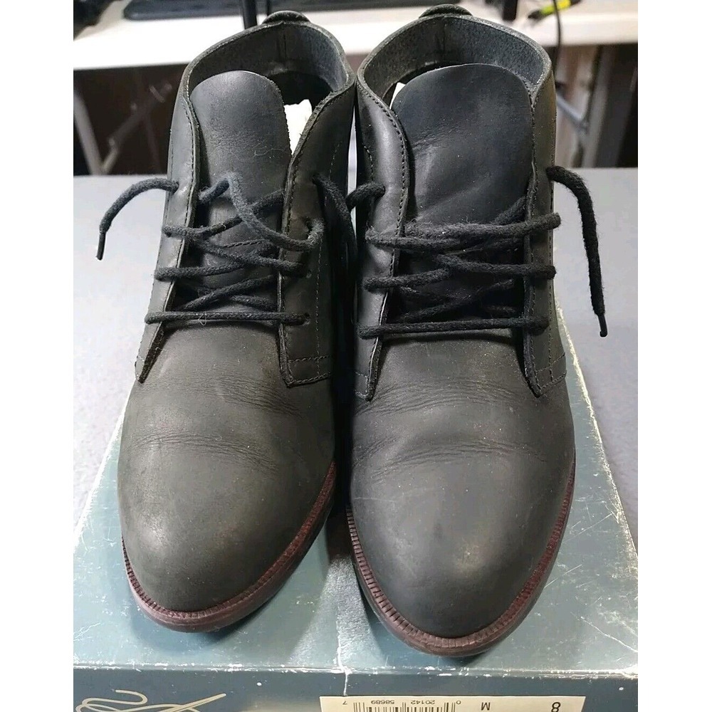 G.H. Bass Shoes Women 8M Black Leather Uppers Low Heel Boot Peasant Classy